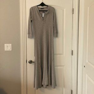 WAFFLE-KNIT HENLEY MAXIDRESS, Polo Ralph Lauren